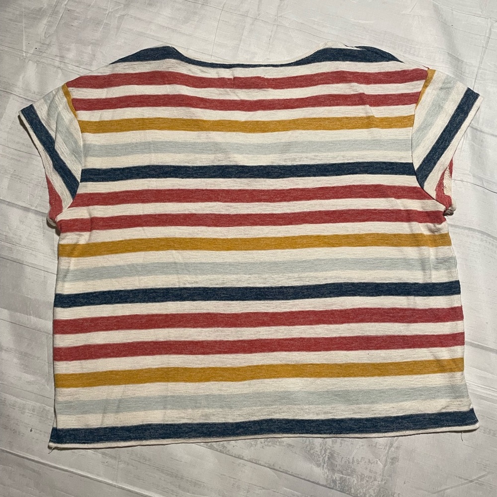 Madewell Skyline V-Neck Tee in the Elliott Stripe. Size M. - Picture 2 of 7
